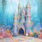 Kate Mer Château Sirène Corail Anniversaire Toile de fond conçue par Emetselch - Kate Backdrop FR