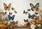 Kate Papillons Fleurs Jardin Mur Blanc Toile de fond conçue par Emetselch - Kate Backdrop FR