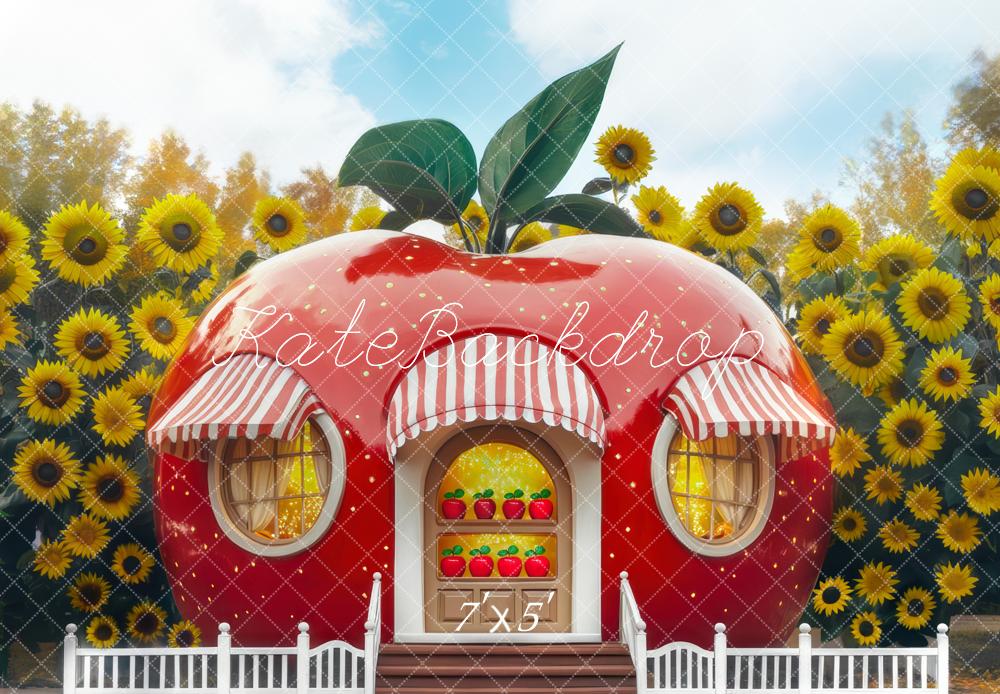 Kate Automne Tournesol Maison de la Pomme Toile de fond conçue par Mini MakeBelieve - Kate Backdrop FR