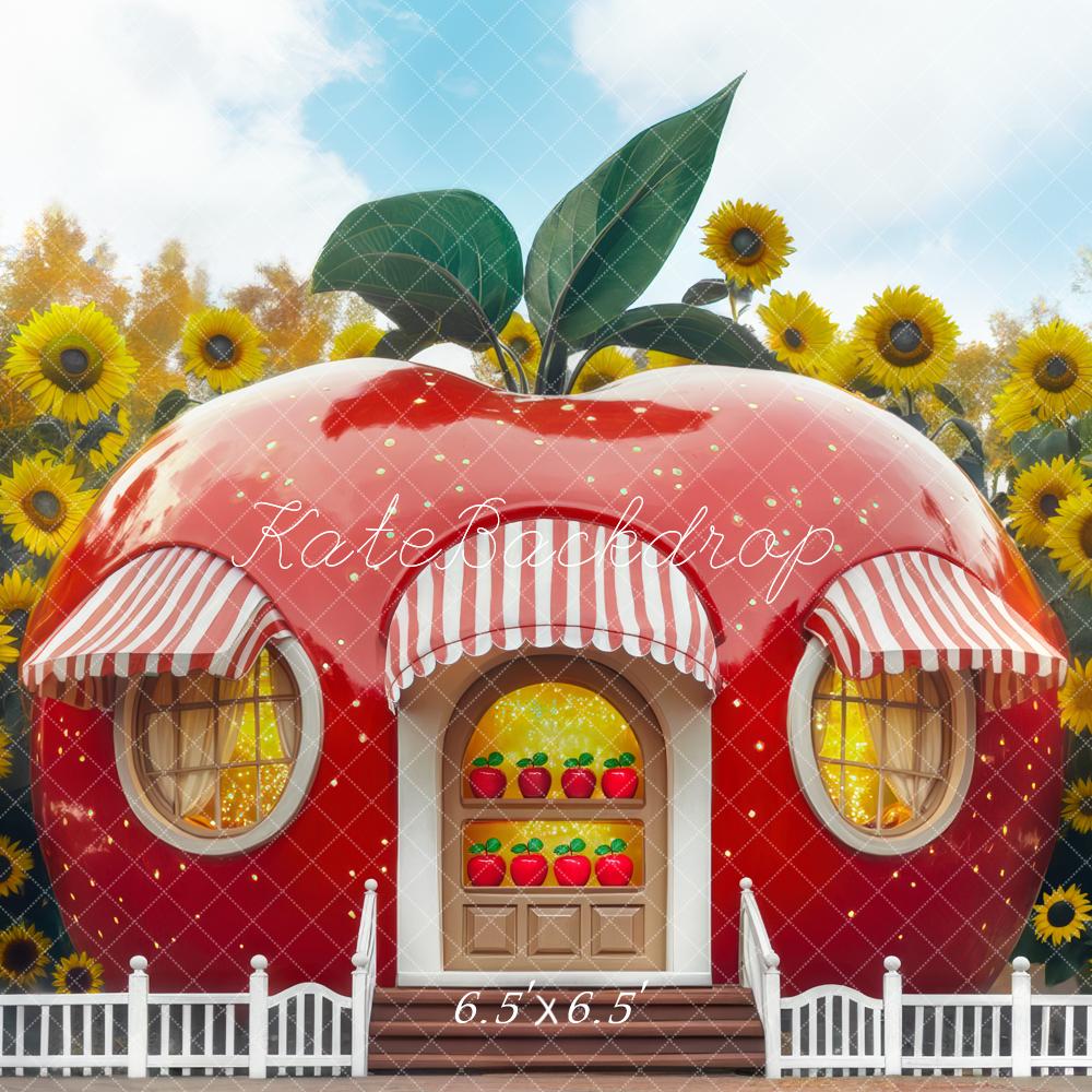 Kate Automne Tournesol Maison de la Pomme Toile de fond conçue par Mini MakeBelieve - Kate Backdrop FR