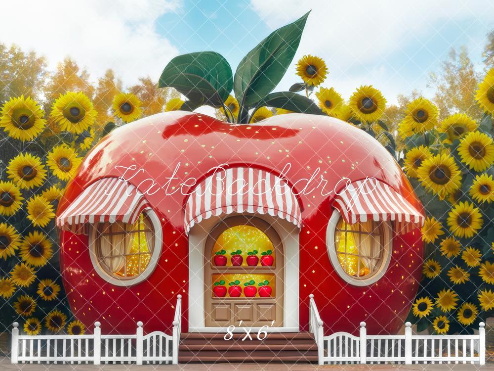 Kate Automne Tournesol Maison de la Pomme Toile de fond conçue par Mini MakeBelieve - Kate Backdrop FR