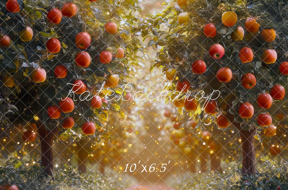Kate Automne Pomme Verger Bokeh Doré Toile de fond conçue par Mini MakeBelieve - Kate Backdrop FR