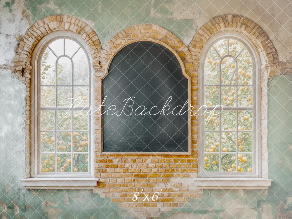 Kate École Délabré Tableau noir Fenêtre Toile de fond conçue par Mini MakeBelieve - Kate Backdrop FR