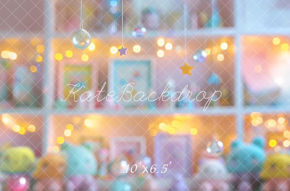 Kate Bokeh Fille Étagère Poupées Toile de fond conçue par Mini MakeBelieve - Kate Backdrop FR