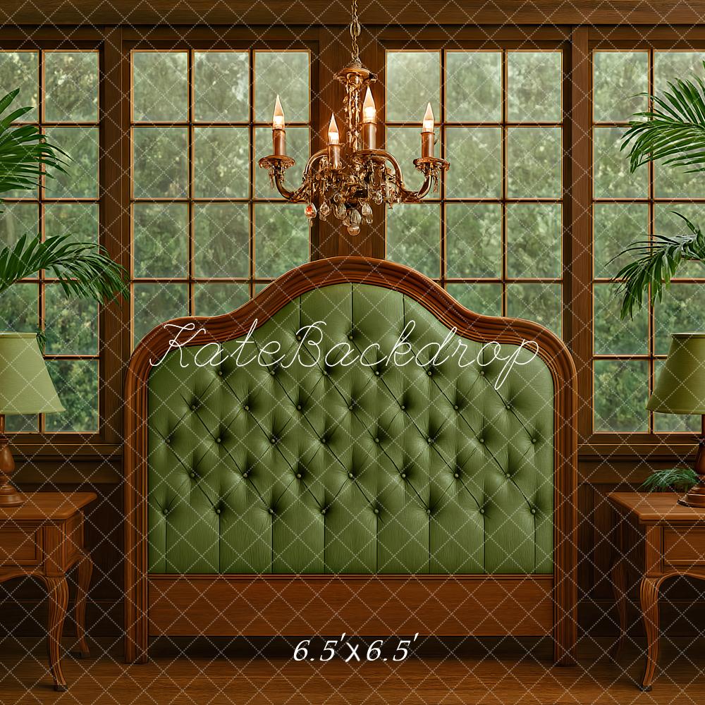 Kate Chambre Serre Tête de lit Fenêtre Bois Toile de fond conçu par Ashley Paul - Kate Backdrop FR