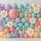 Kate Pastel Marguerites Ballon Fleur Toile de fond conçu par Ashley Paul - Kate Backdrop FR