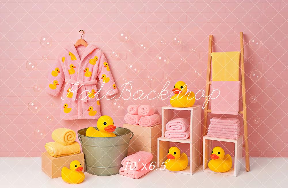 Kate Douche de Bébé Rose Canard Bain Toile de fond conçu par Ashley Paul - Kate Backdrop FR