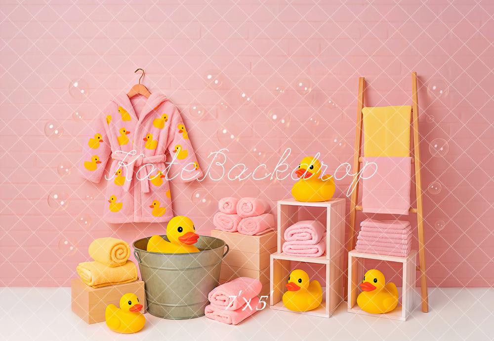 Kate Douche de Bébé Rose Canard Bain Toile de fond conçu par Ashley Paul - Kate Backdrop FR