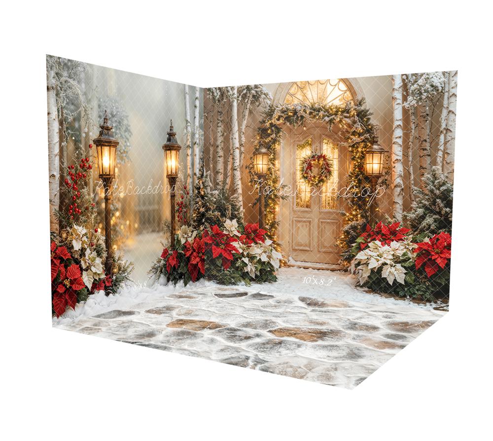 Kate Noël Porte Lumière Fleurs Neige Arbres Ensemble de chambre