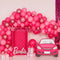 Kate Anniversaire Ballons Voiture Poupée Rose Toile de fond conçue par Patty Roberts - Kate Backdrop FR