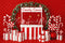 Kate Noël Rouge Cadeaux Bonbons Arche Toile de fond conçue par Patty Roberts