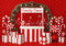 Kate Noël Rouge Cadeaux Bonbons Arche Toile de fond conçue par Patty Roberts