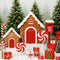 Kate Noël Pain d'épices Bonbons Neige Toile de fond conçue par Patty Roberts - Kate Backdrop FR