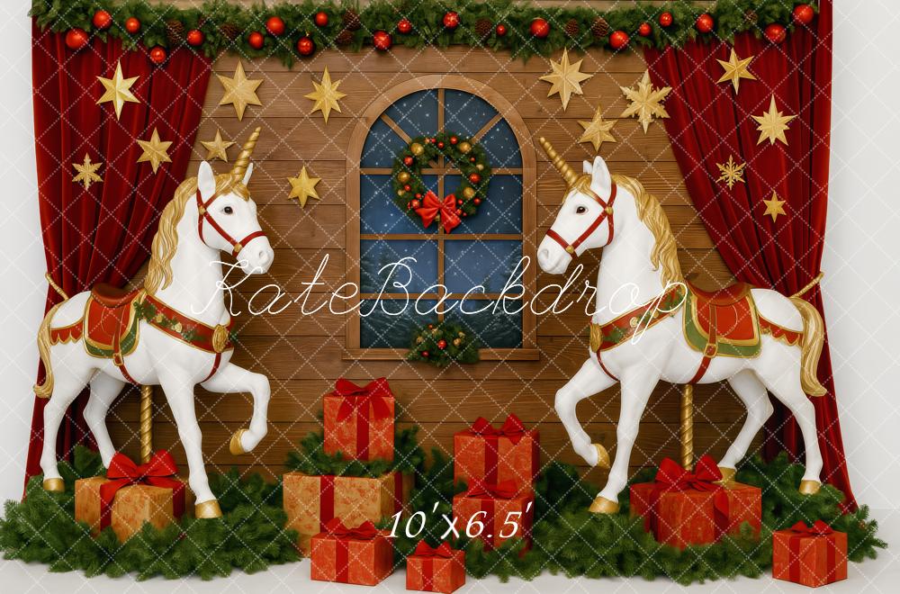 Kate Noël Licorne Cadeaux Fenêtre Toile de fond conçue par Patty Roberts