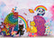 Kate Anniversaire Animaux Coloré Léopard Toile de fond conçue par Patty Roberts - Kate Backdrop FR