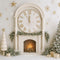 Kate Sapin de Noël Horloge Cheminée Blanc Toile de fond conçue par Patty Roberts