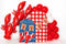 Kate Anniversaire Homard Ballon Rouge Toile de fond conçue par Patty Roberts - Kate Backdrop FR