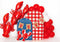 Kate Anniversaire Homard Ballon Rouge Toile de fond conçue par Patty Roberts - Kate Backdrop FR