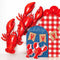 Kate Anniversaire Homard Ballon Rouge Toile de fond conçue par Patty Roberts - Kate Backdrop FR