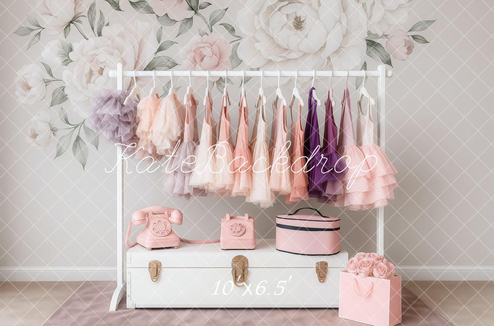 Kate Anniversaire Porte-robe Mur Floral Toile de fond conçue par Patty Roberts - Kate Backdrop FR
