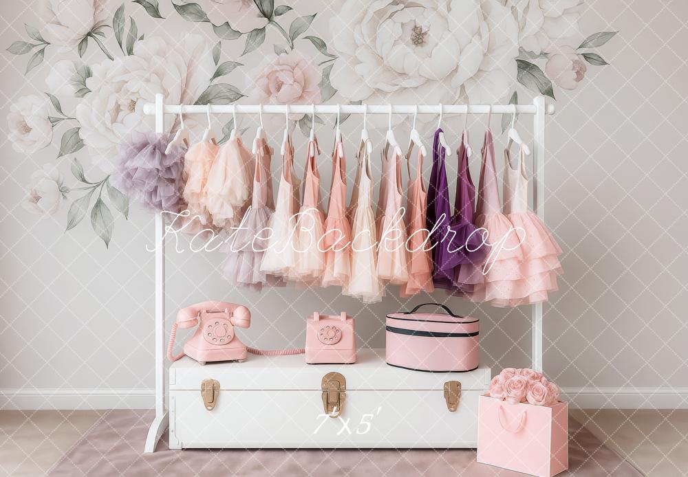 Kate Anniversaire Porte-robe Mur Floral Toile de fond conçue par Patty Roberts - Kate Backdrop FR