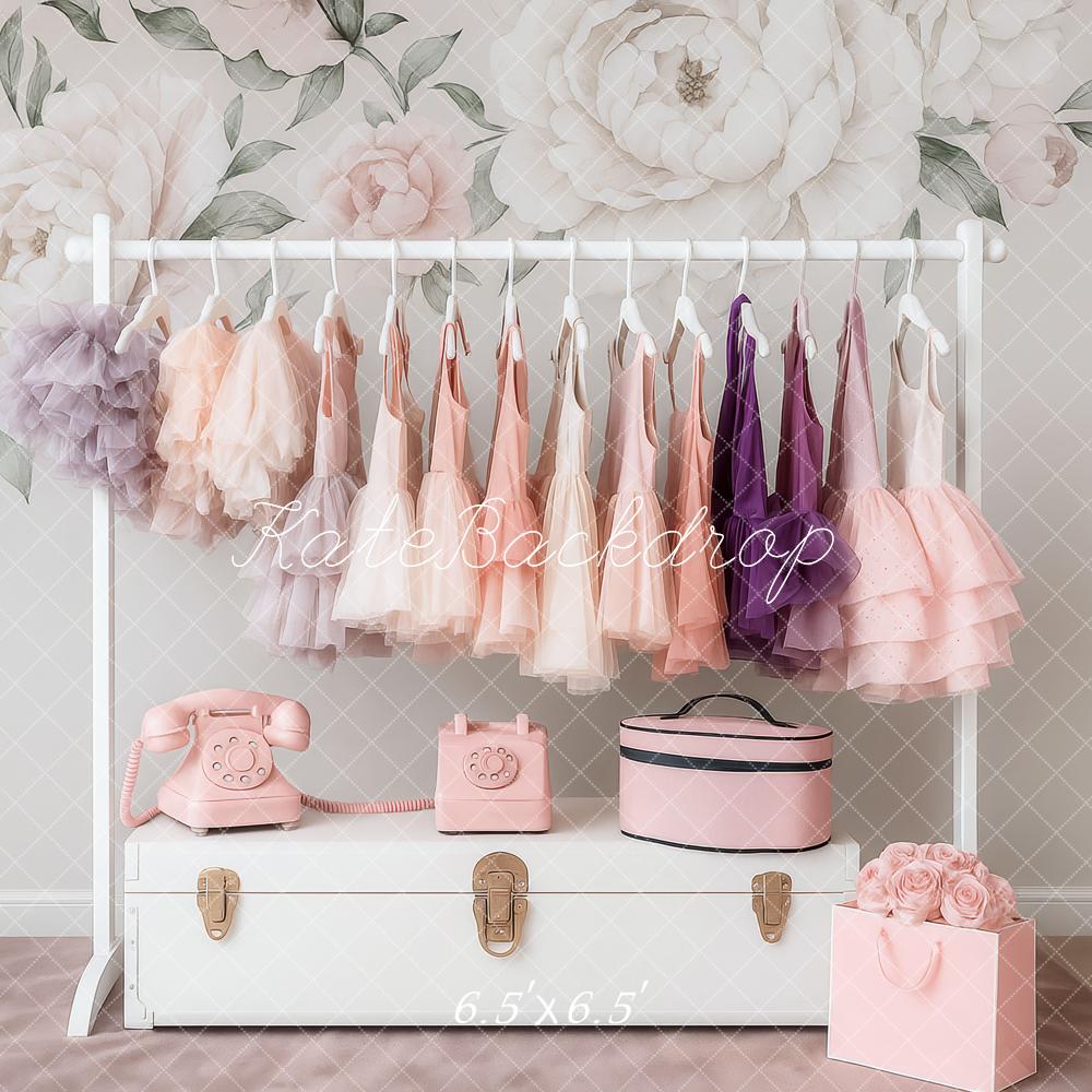 Kate Anniversaire Porte-robe Mur Floral Toile de fond conçue par Patty Roberts - Kate Backdrop FR