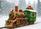 Kate Noël Vintage Train en Pain d'épices Neige Toile de fond conçue par Patty Roberts - Kate Backdrop FR