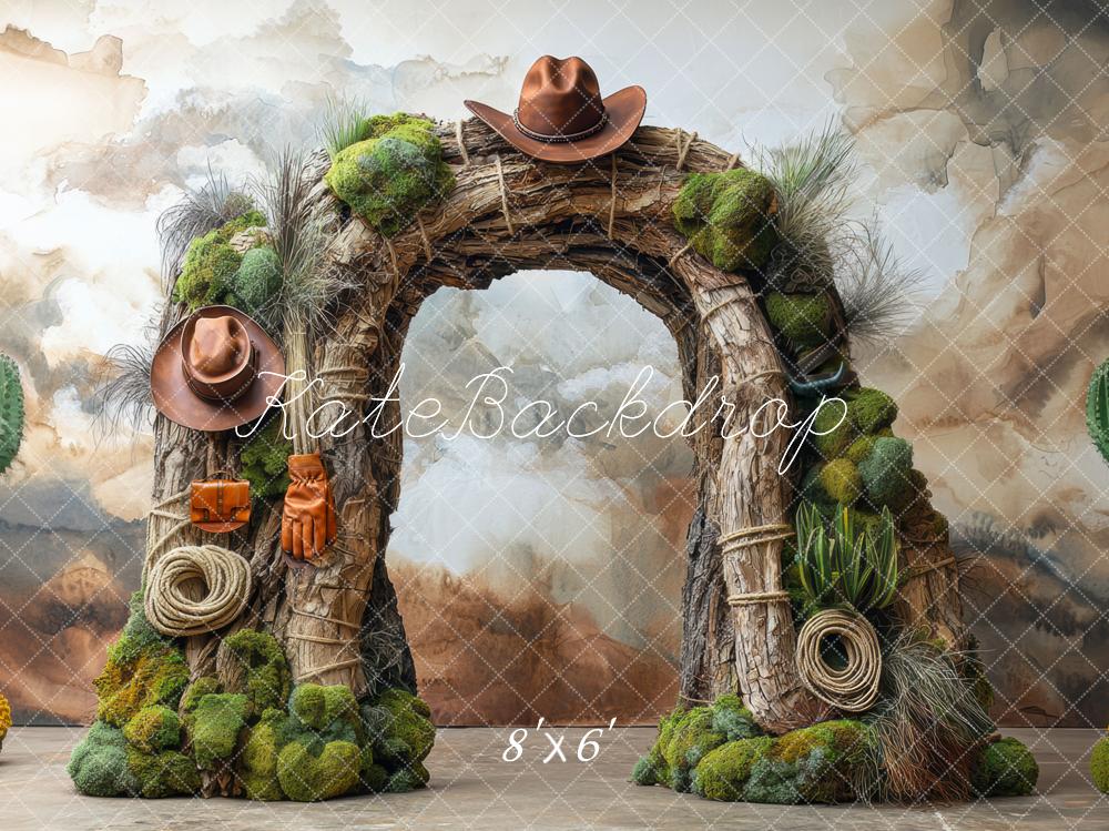 Kate Aventure Cowboy Arche Cactus Toile de fond conçue par Mini MakeBelieve - Kate Backdrop FR