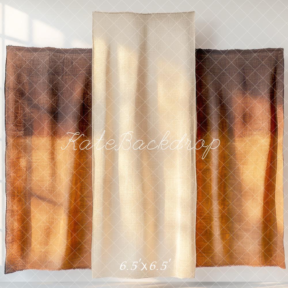 Kate Fenêtre Rideaux Marron Simple Toile de fond conçue par Mini MakeBelieve - Kate Backdrop FR