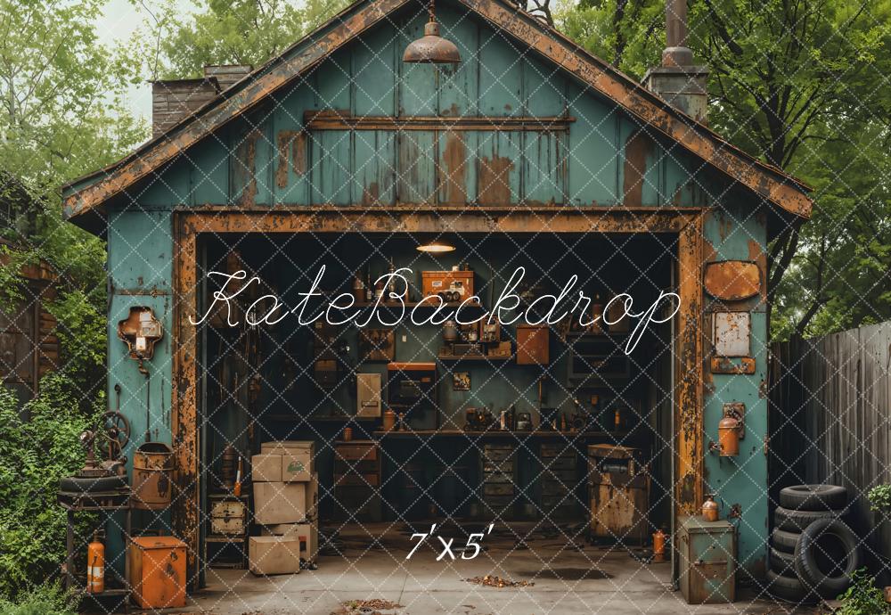 Kate Fête des Pères Rustique Garage Forêt Toile de fond conçue par Emetselch