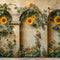 Kate Automne Tournesol Arche Mur Vintage Toile de fond conçue par Emetselch