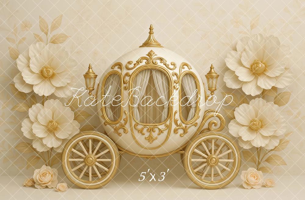 Kate Conte de fées Calèche Fleur Princesse Toile de fond conçu par Ashley Paul - Kate Backdrop FR