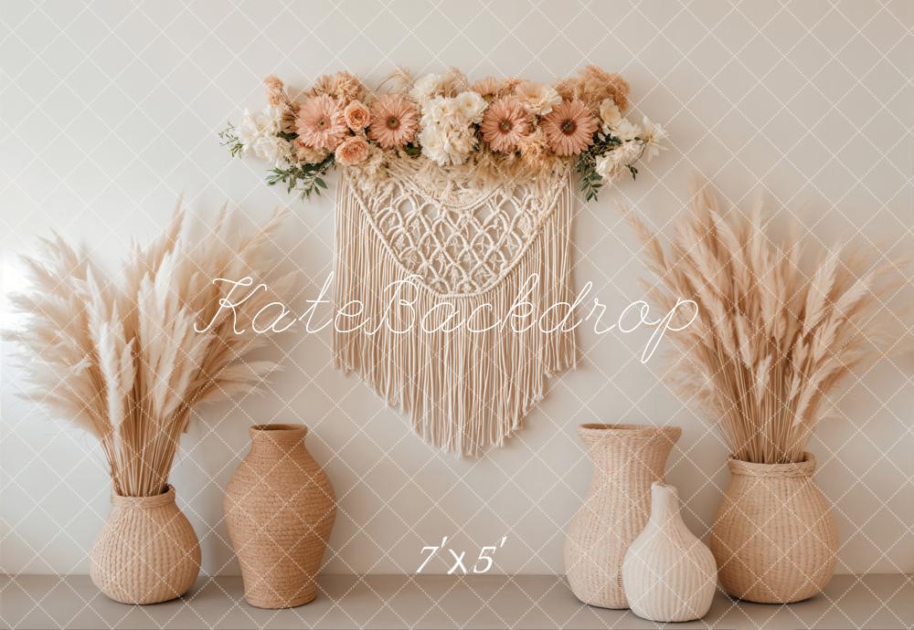 Kate Bohème Vases Fleur Beige Toile de fond conçue par Emetselch - Kate Backdrop FR