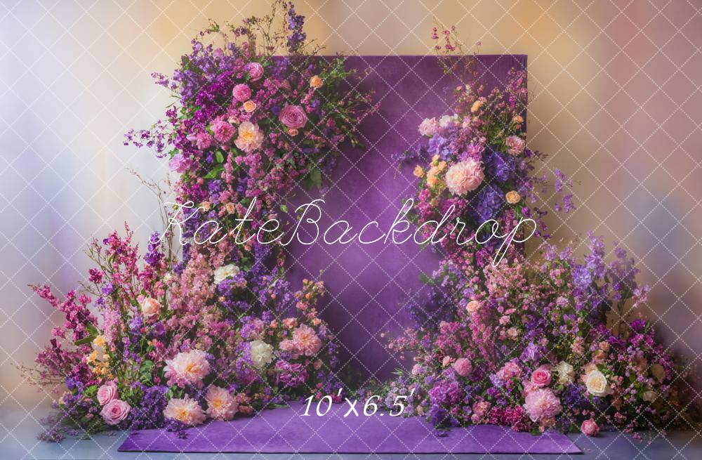 Kate Fleurs Violet Romantique Portrait Toile de fond conçue par Emetselch - Kate Backdrop FR