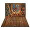 Kate Sapin de Noël Fenêtre Ours en peluche Toile de fond+Brun Bois Sol Toile de fond - Kate Backdrop FR