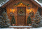 Kate Sapin de Noël Maison Neige Lumière Toile de fond conçue par Emetselch