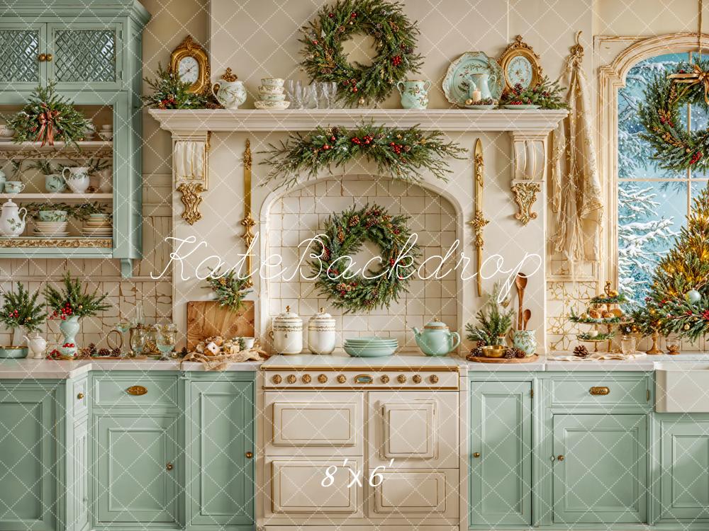 Kate Noël Cuisine Vaisselle Placard Toile de fond conçue par Emetselch - Kate Backdrop FR