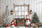 Kate Noël Sapins Bonhomme de neige Fenêtre Toile de fond conçue par Emetselch - Kate Backdrop FR