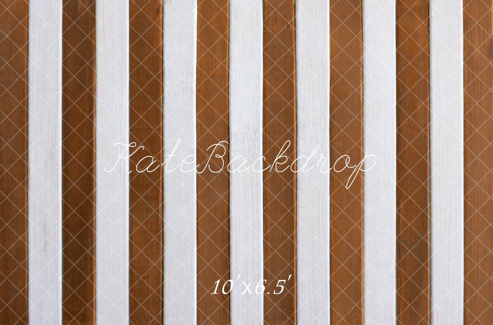 Kate Noël Sol rayé Marron et Blanc Toile de fond conçue par Mini MakeBelieve - Kate Backdrop FR