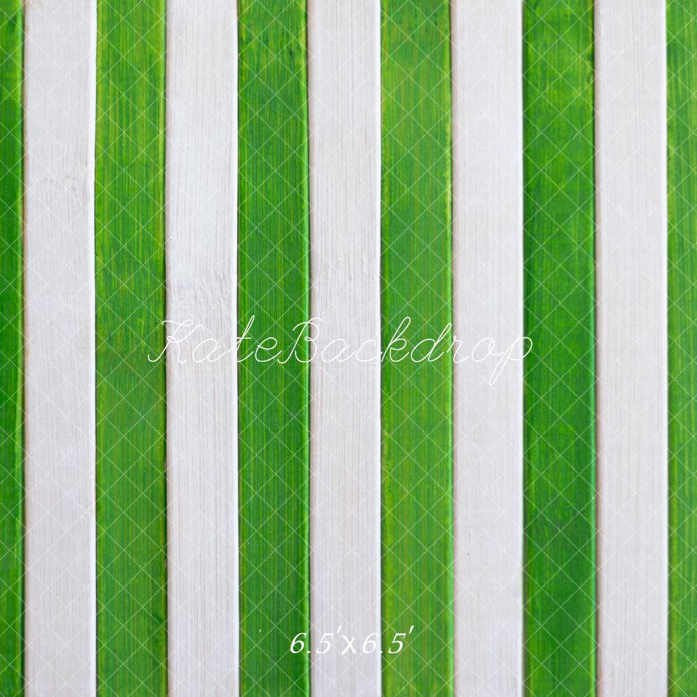 Kate Noël Sol rayé Vert et Blanc Toile de fond conçue par Mini MakeBelieve