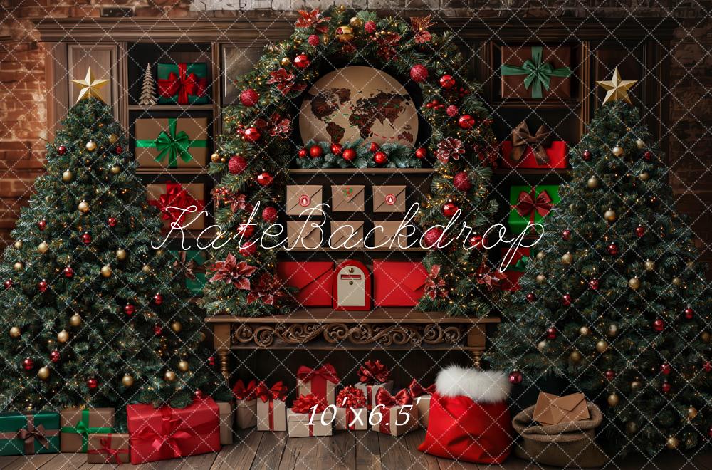 Kate Sapin de Noël Salle du courrier Cadeaux Toile de fond conçue par Mini MakeBelieve - Kate Backdrop FR