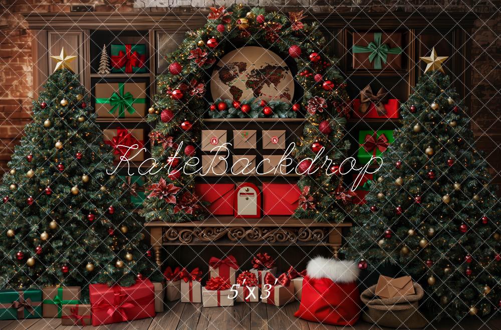 Kate Sapin de Noël Salle du courrier Cadeaux Toile de fond conçue par Mini MakeBelieve - Kate Backdrop FR