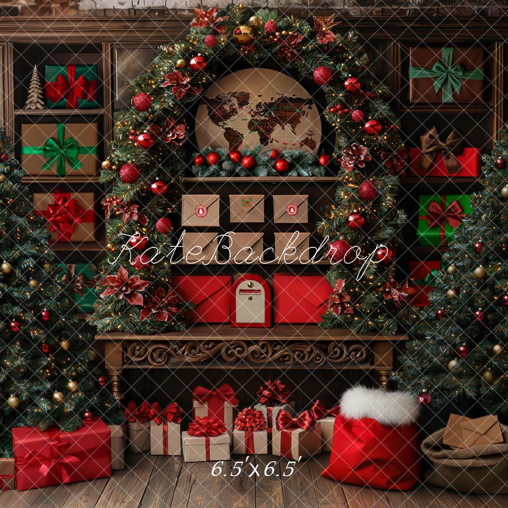 Kate Sapin de Noël Salle du courrier Cadeaux Toile de fond conçue par Mini MakeBelieve