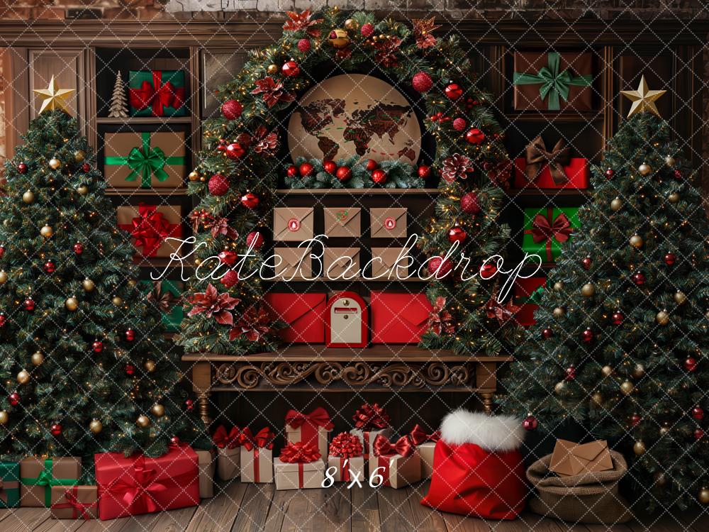 Kate Sapin de Noël Salle du courrier Cadeaux Toile de fond conçue par Mini MakeBelieve - Kate Backdrop FR