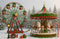 Kate Noël Carrousel Grande Roue Hiver Toile de fond conçu par Ashley Paul - Kate Backdrop FR