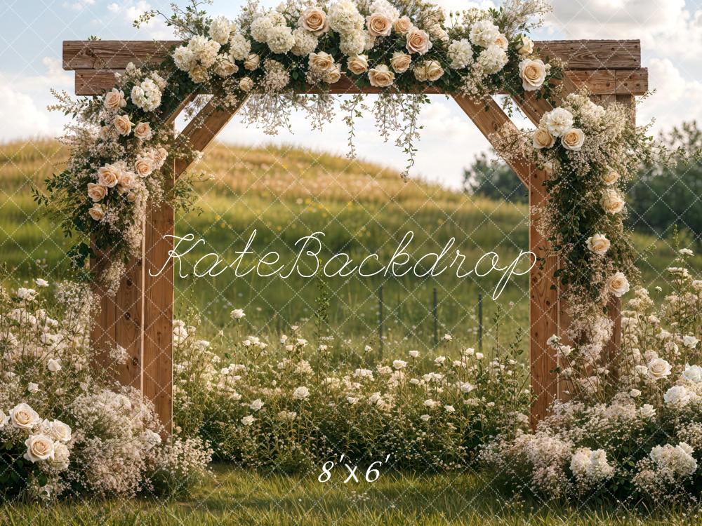 Kate Mariage Romantique Fleur Herbe Arche Toile de fond conçue par Emetselch - Kate Backdrop FR
