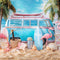 Kate Été Plage Flamant rose Van Toile de fond conçue par Emetselch - Kate Backdrop FR