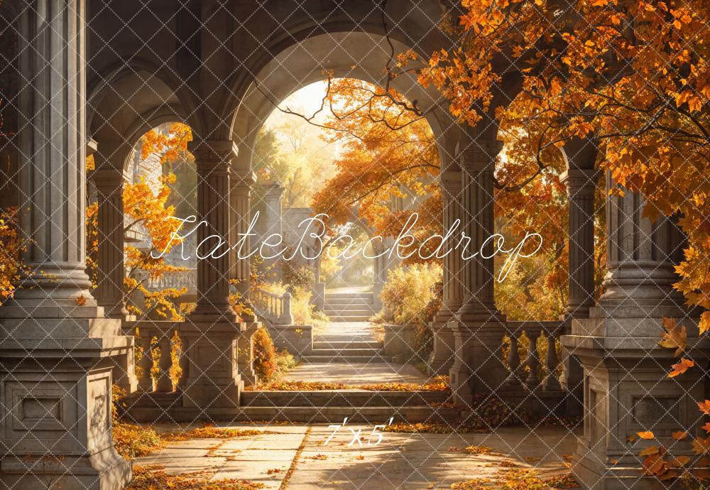 Kate Automne Architecture Rétro Érable Arche Toile de fond conçue par Emetselch - Kate Backdrop FR