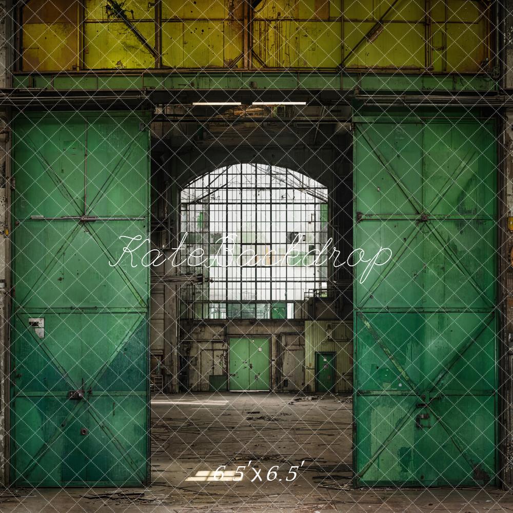 Kate Industriel Vintage Vert Entrepôt Toile de fond conçue par Emetselch