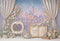 Kate Anniversaire Princesse Château Livre Fleurs Toile de fond conçu par Ashley Paul - Kate Backdrop FR